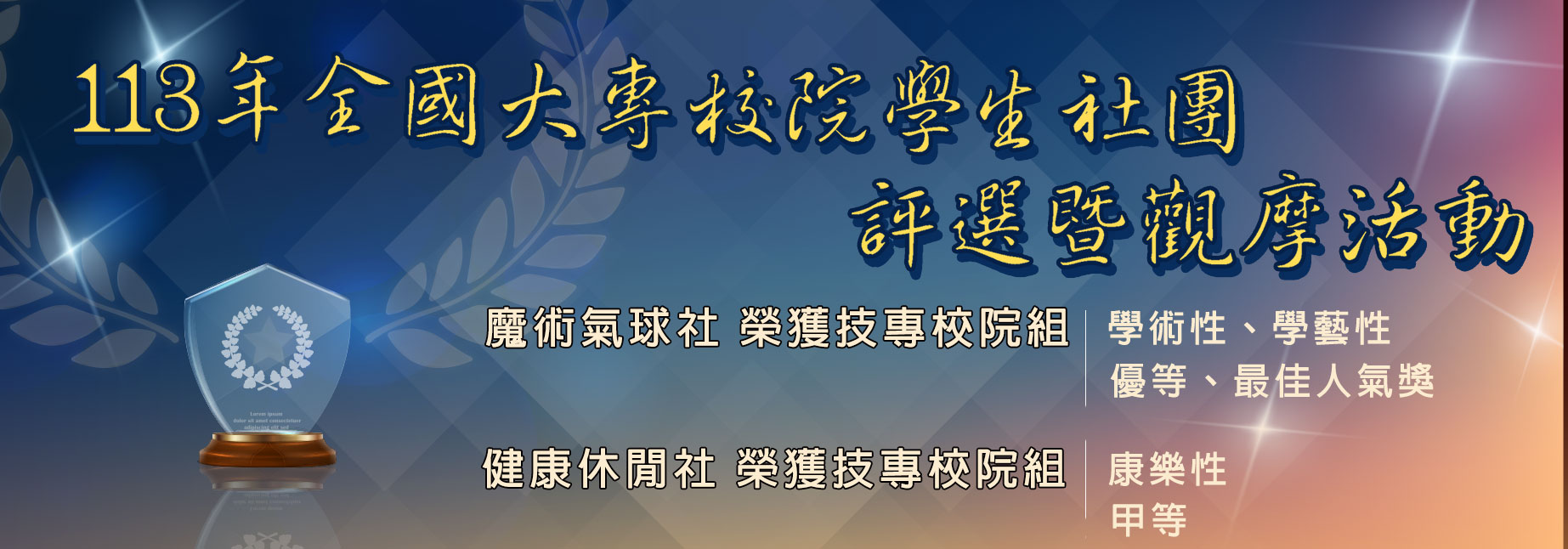 113年全國大專校院學生社團評選暨觀摩活動(另開新視窗)