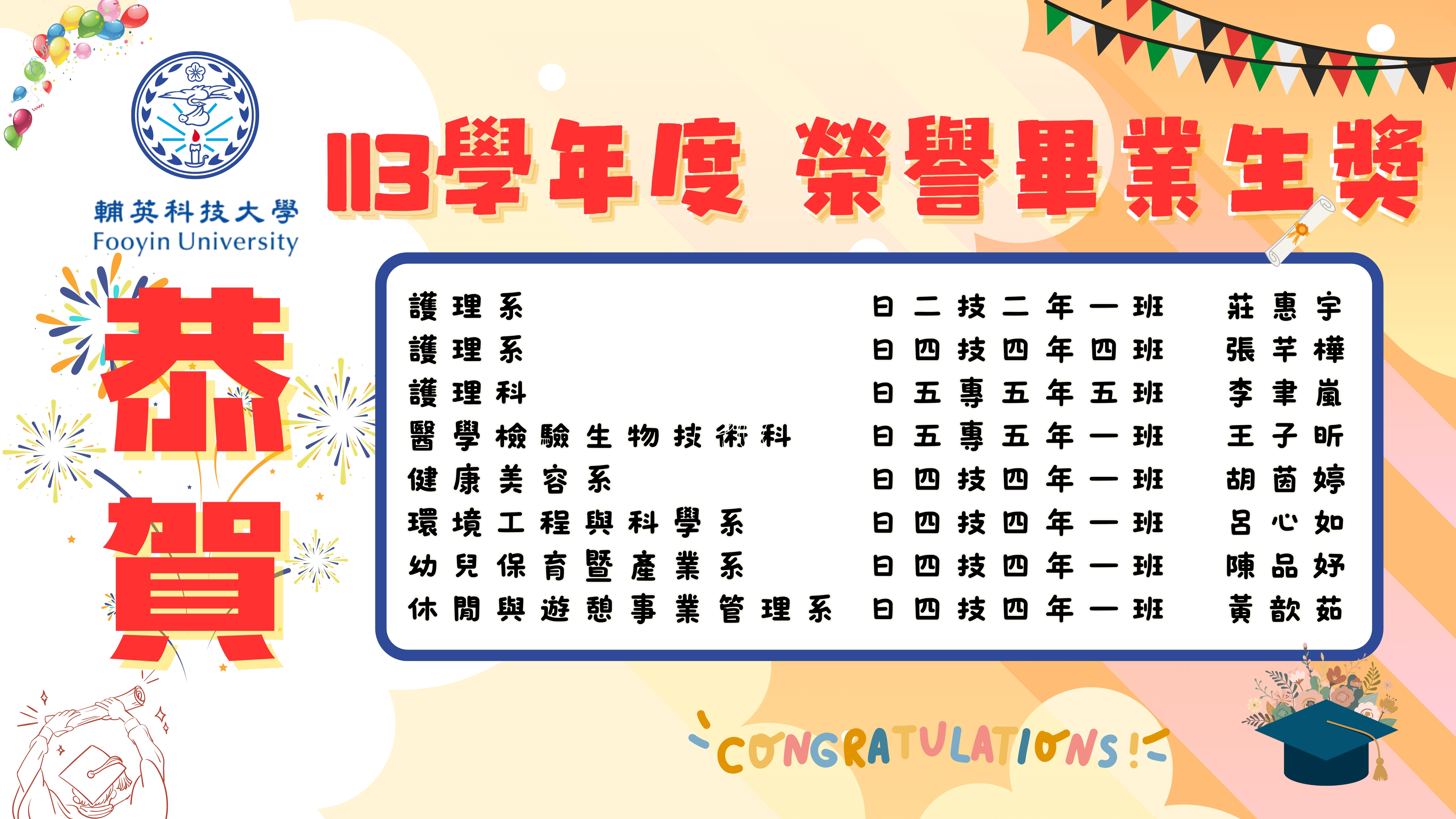 113級榮譽畢業生得獎名單(另開新視窗)